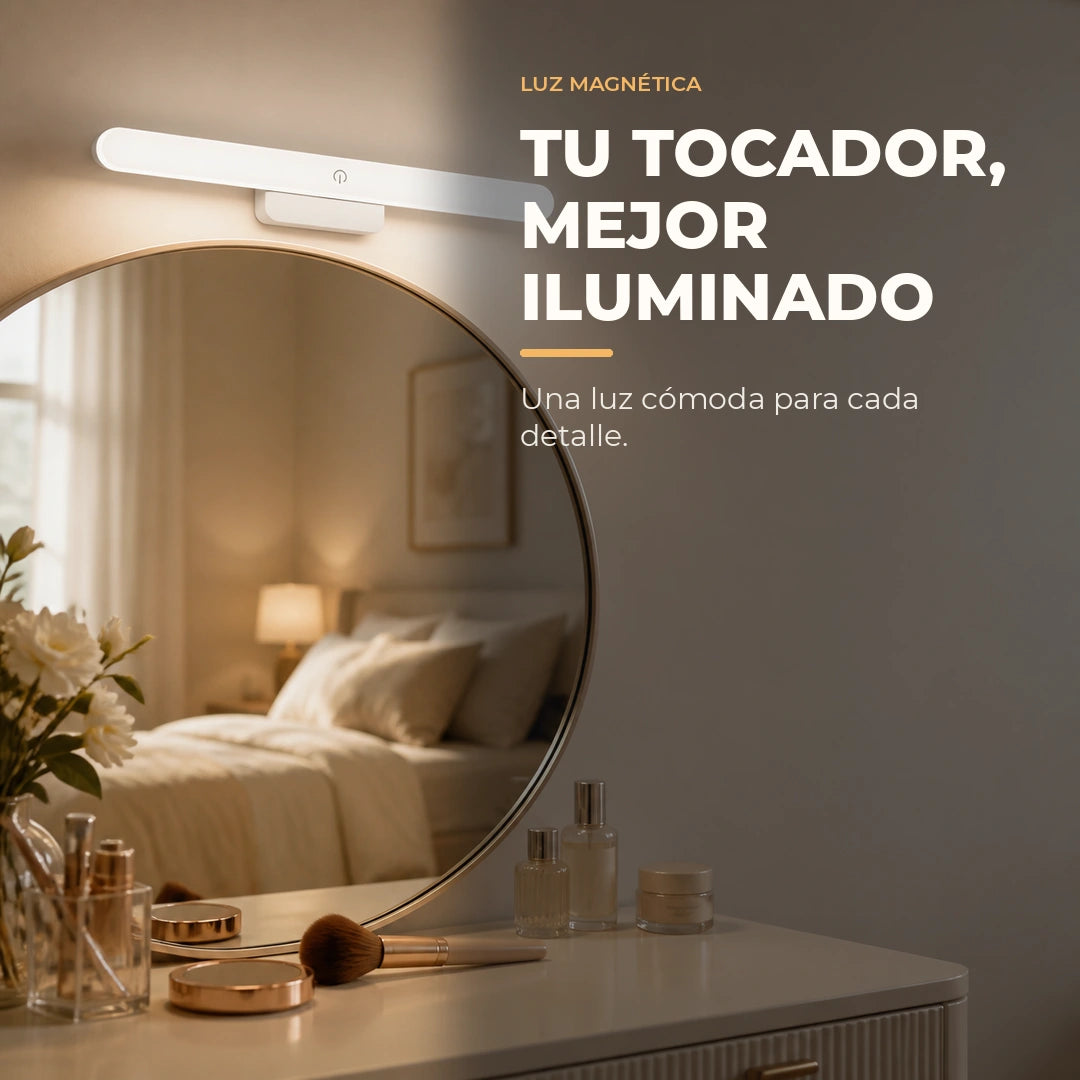 Tocador mejor iluminado con luz magnética